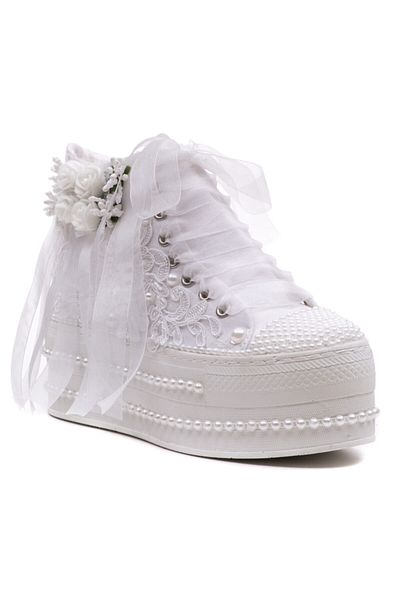 Ayakkabı Tutkusu Stilo ® Women's White Decorated Bridal Shoes