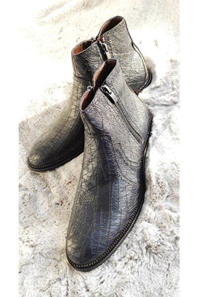 Of&Off Erkek Lacivert Lazer Kesim Bot