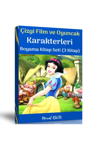 Enine Boyuna Eğitim Cartoon and Toy Characters Coloring Book Set (3 Books)