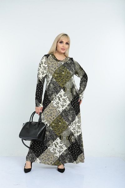 Şirin Butik Women's Khaki Collar Viscose Dress