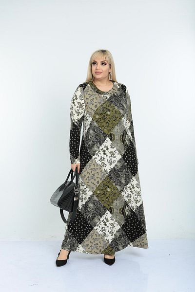 Şirin Butik Women's Khaki Collar Viscose Dress