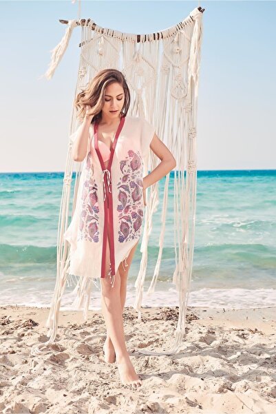 Dosimira Σάλι με μοτίβο εμπριμέ 100% βαμβακερό κιμονό Pareo / Φόρεμα παραλίας