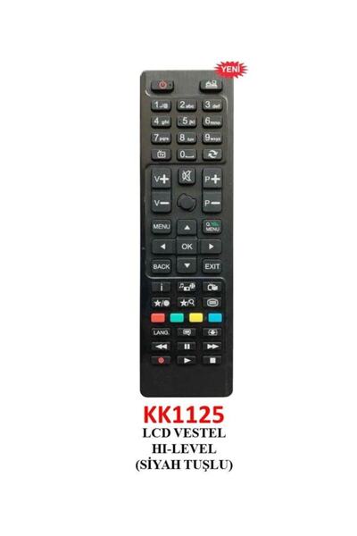 Vestel Hı-level Siyah Tuşlu Kısa Lcd Led Tv Kumandası Kk1125-y