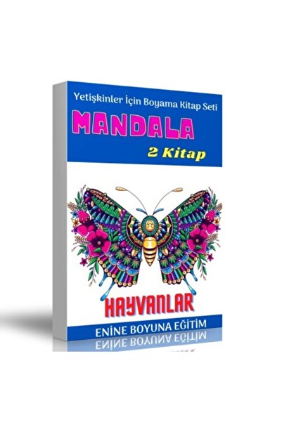 Enine Boyuna Eğitim Animal Coloring Book Set for Adults (2 Books)