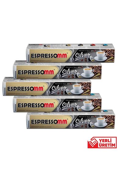 ESPRESSOMM Nespresso Compatible Silver Capsule Coffee (50 PCS)