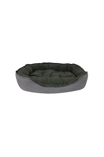Patili Evler Khaki Oval Dog Bed 55x70 Cm - Soft Form -