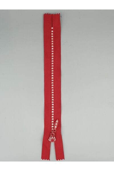 GREENTON Taşlı Fermuar 20 Cm Bordo