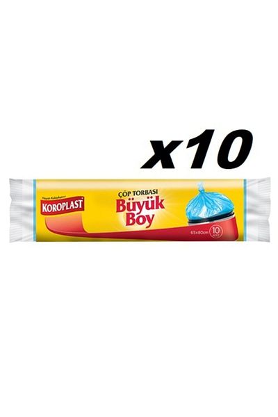 Koroplast Strong Large Size 10 Pieces Garbage Bags X 10 Pack (65x80 Cm)