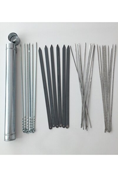 mobilreyon - Mangal Seti (60 Cm)- 6 Adana Kebap Şişi, 6 Patlıcan Şiş,10 Ciğer...