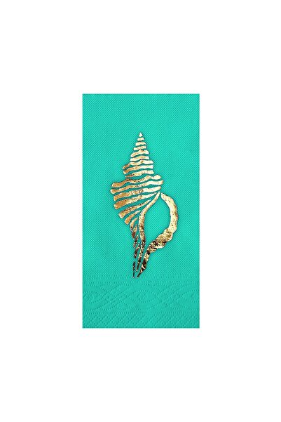 Story مئذنة ورق ذهبي مقاس 33x33 سم منقوشة بحرية مكونة من 16 قطعة من المناديل ...