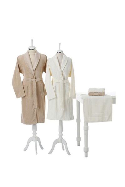 Özdilek Camellia Happy Bathrobe Set Beige Cream