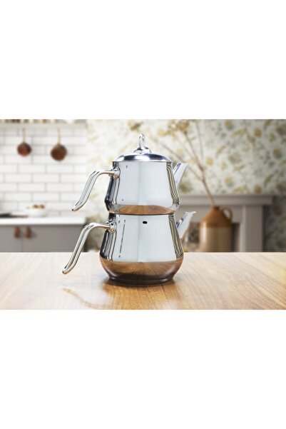 Genel Markalar Burcu Aile Boy Çelik Kulp Çaydanlık Takımı