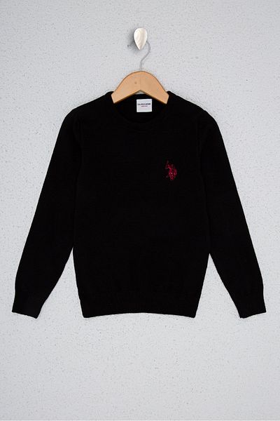 U.S. Polo Assn. Pulover de tricotaje pentru băiat negru