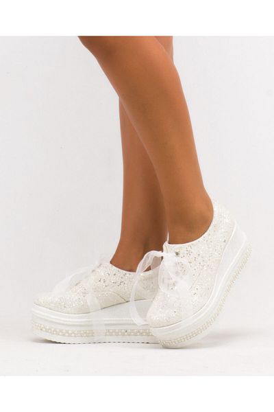Ayakkabı Tutkusu Stilo ® Pantofi de mireasă cu toc pană de 8 cm, stilați și confortabili