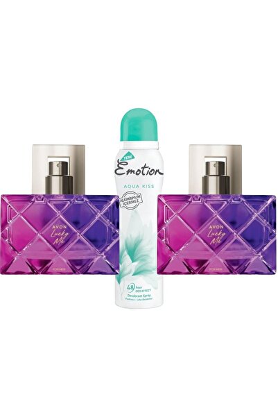 AVON Lucky Me Edp 50 ml Kadın Parfüm 2'li Set + Deodorant Aqua Kiss 150 ml 54...