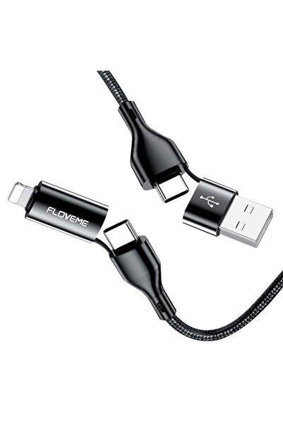 Ally Mobile Floveme 4in1 Usb To Type C -type To Type Kablosu+iphone Başlık Us...
