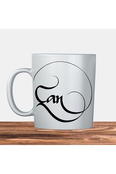 Kütahya Porselen Can Written Mug with Line Text