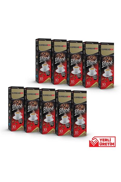 ESPRESSOMM Tchibo Cafissimo Black Capsule Coffee - 100 Pieces