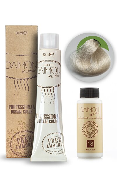 DAIMON Amonyaksız ( Fa ) 12.71 Ultra Açık Buz Beyazı Saç Boyası + 60 Ml Amonyaksız Oksidan 18 Vol.