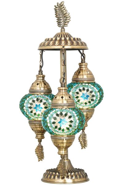 Demmex Mozaik Masaüstü Otantik Lamba Dekor Abajur Aydınlatma Gece Masa Komodi...