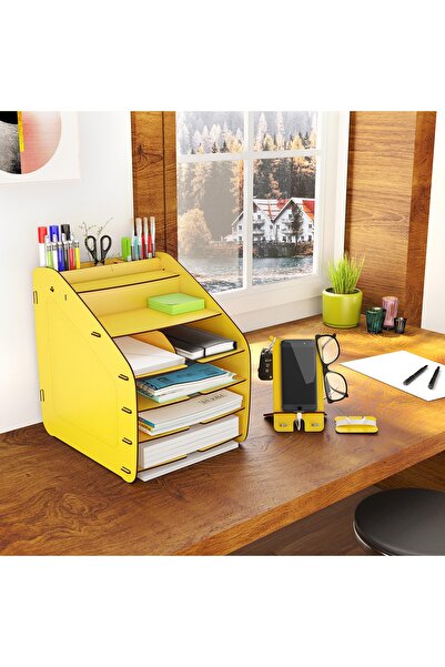 Mingitav Design Otto Fx Large Modest 6 Renk A4 Evrak Rafı Masaüstü Organizer