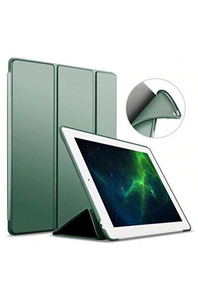 UnDePlus Apple Ipad Pro 10.5 Uyumlu Kılıf Arkası Silikon Smart Case A1701 A1709 A1852 Koyu Yeşil