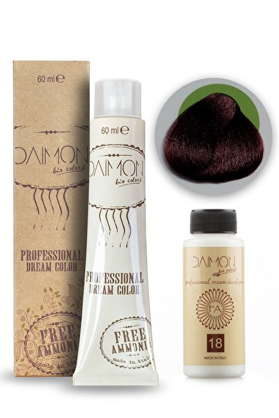 DAIMON Amonyaksız ( Fa ) 5.66 Açık Kestane Yoğun Kızıl Saç Boyası + 60 Ml Amo...