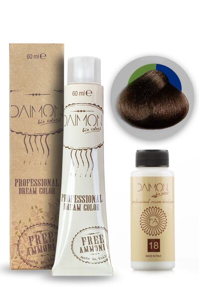 DAIMON Amonyaksız ( Fa ) 7/0 Kumral Saç Boyası + 60 Ml Amonyaksız Oksidan