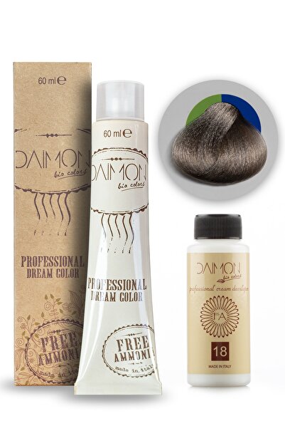 DAIMON Amonyaksız ( Fa ) 7/1 Kumral Küllü Saç Boyası + 60 Ml Amonyaksız Oksidan