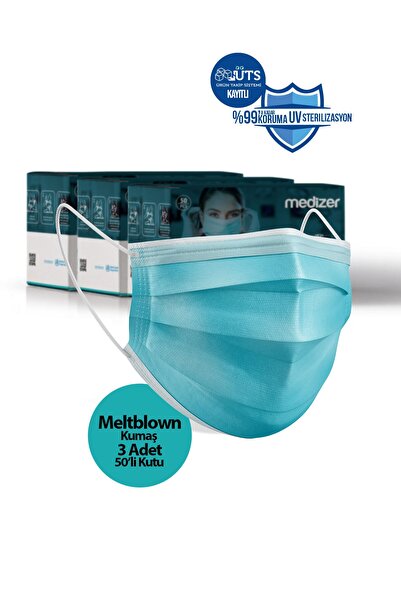 Sabomar Medizer Meltblown Kumaş Full Ultrasonik Cerrahi Çocuk Maskesi 3 Katlı...