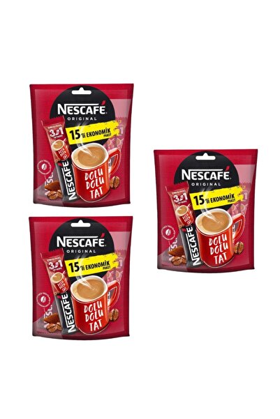 Nescafe NESCAFÉ 3ü1 Arada Original Kahve Karışımı 3 x 15'li Çoklu Paket