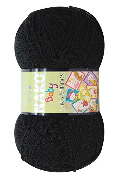 NAKO Черна луксозна прежда за плетене Minnoş 217