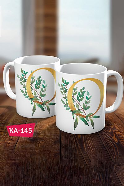 Biz Dijital Gold O Letter Printed Coffee Cup