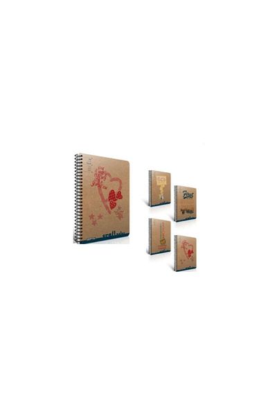 Gıpta 100 Sheets A6 Craft Notes Top Spiral Hard Cover Unlined Notebook 1825
