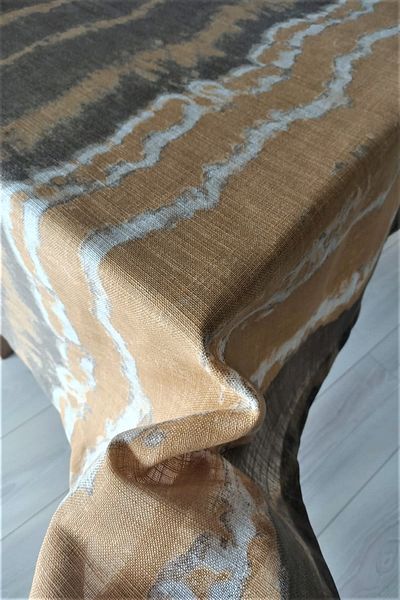 eno concept Raw Linen Premium Quality Pastel Color Tablecloth