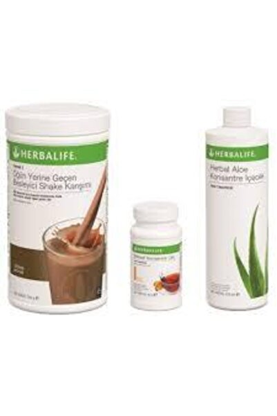 Herbalife 3'lü Set Shake Ahududu Ve Beyaz Çikolata 550 Gr +aloe Içecek 473 Ml...