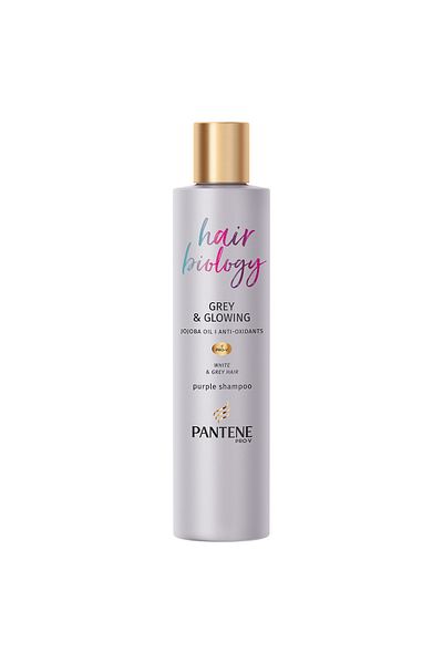 Pantene Hair Biology 250ml Silver/Purple Shampoo - Anti-Orange, For Blonde Hair