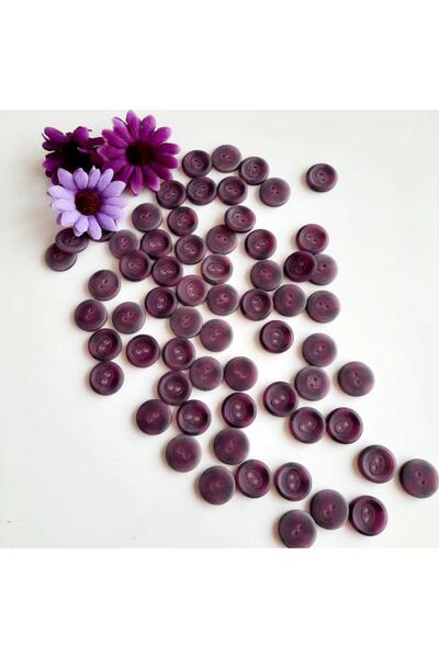 canan dizayn 18 Mm 2 Delikli Mor Polyester Düğme(15 ADET)