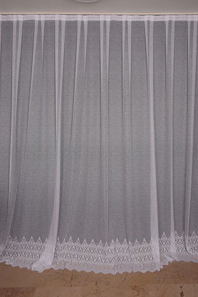 AKÇA TEKSTİL Wide Skirt Model White Color Single Wing Ready-made Pleated Background Curtain 300*260