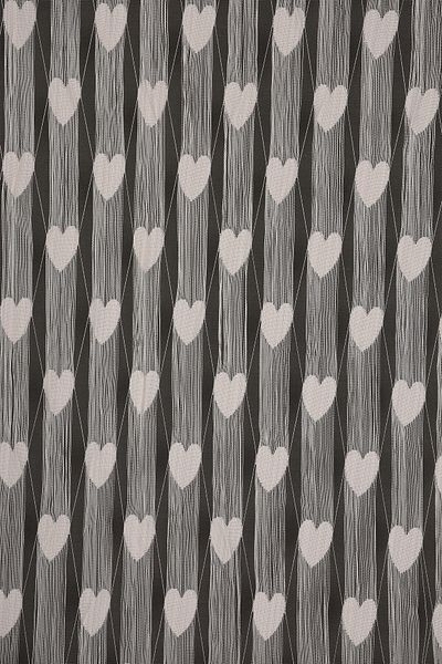 AKÇA TEKSTİL Heart Combined Model Cream Color Rope Curtain Ready Made Buttons Sewn Rope Curtain 300*280 Cm