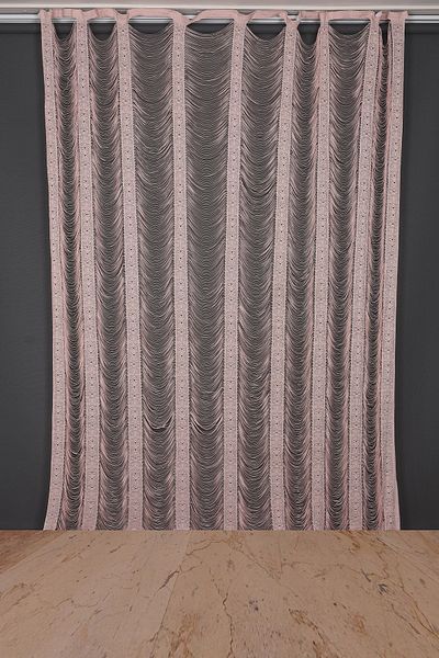 AKÇA TEKSTİL Italian Model Powder Color Ready Made Buttons Sewn Rope Curtain 270*270 cm