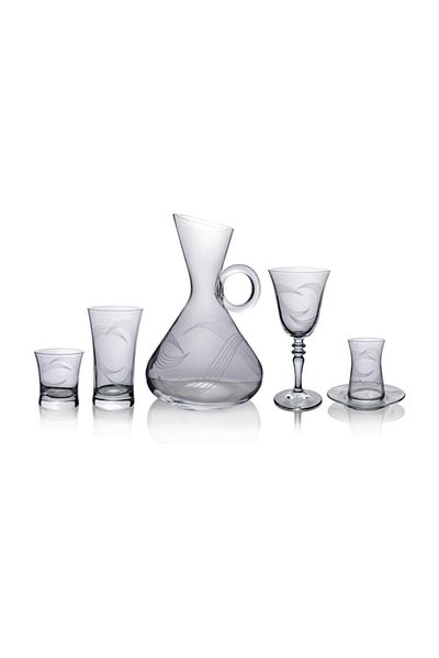 KCD Ebrar Simple 31 Piece Glass Tableware Presentation Dowry Set Water Cup Set Cutting Hand Decor