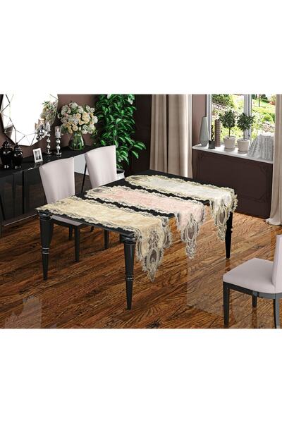 Hande's Home Collection Lüks Fransız Dantelli Runner - Ezgi