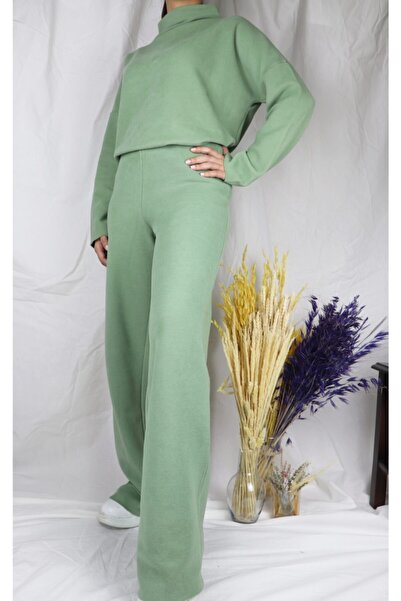 AS Anita Store Women's Green Knitwear Side Slit Tunic