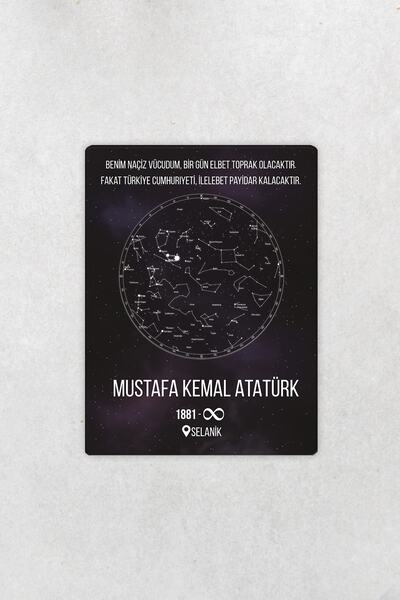 Decorita ATATÜRK Doğum Gökyüzü Haritası | Cam Tablo | 30cm x 40cm