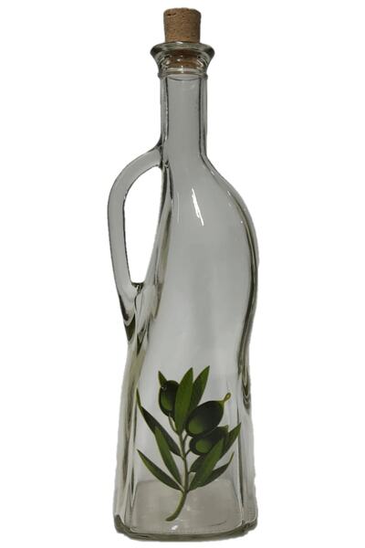 sigmaglas وعاء زيت زيت الخل زجاج ملون 750 مل منقوش شفاف