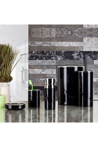 Prima Nova Primanova Lenox 5-Piece Bathroom Accessory Set - Black