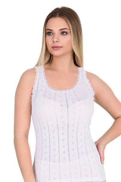 Berrak Tricou de damă cu inimă albă cu curea groasă, 3 bucăți