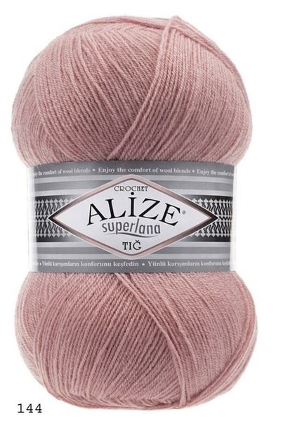 Alize 144 Salmon Pink Superlana Crochet Hand Knitted - Lanyard