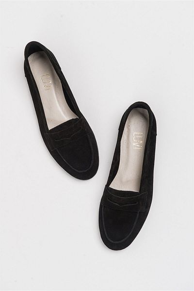 LuviShoes F02 Γυναικείες Μπαλαρίνες Μαύρο Suede